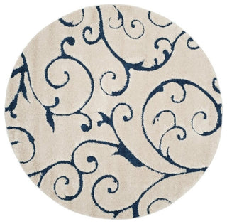 Safavieh Florida Shag 8' X 10' Power Loomed Rug in Cream and Blue