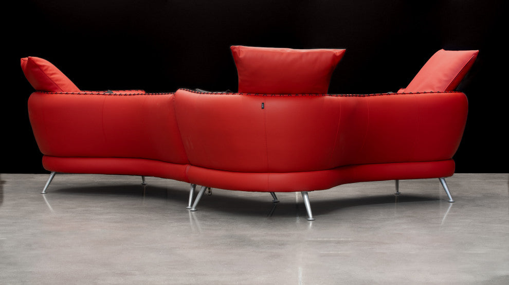 Vitali Microfiber Leather Sectional, Left Corner