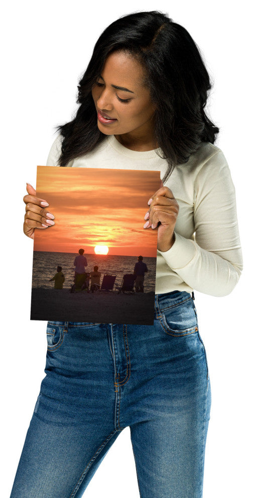 Summer Spectators Coastal Sunset Landscape Photo Wall Art Print - Decor, 8" X 10"
