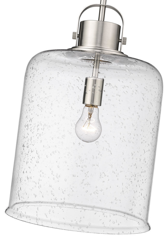 Zlite 340P12-BN 1-Light Pendant, Clear Seeded