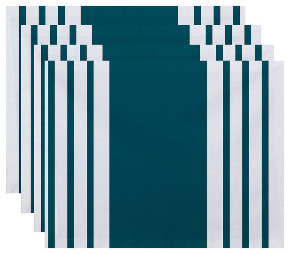 Big And Bold Stripe, Decorative Placement, Set of 4, Lakeblue