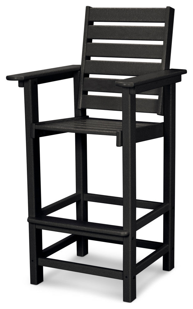 Polywood Captain Bar Chair, Black