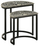 Coaster Zakiya 2-piece Metal Demilune Nesting Table Black and White