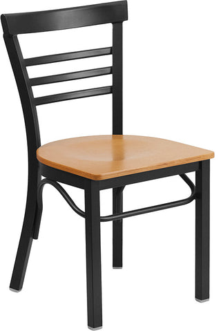 Black Ladder Chair-Nat Seat