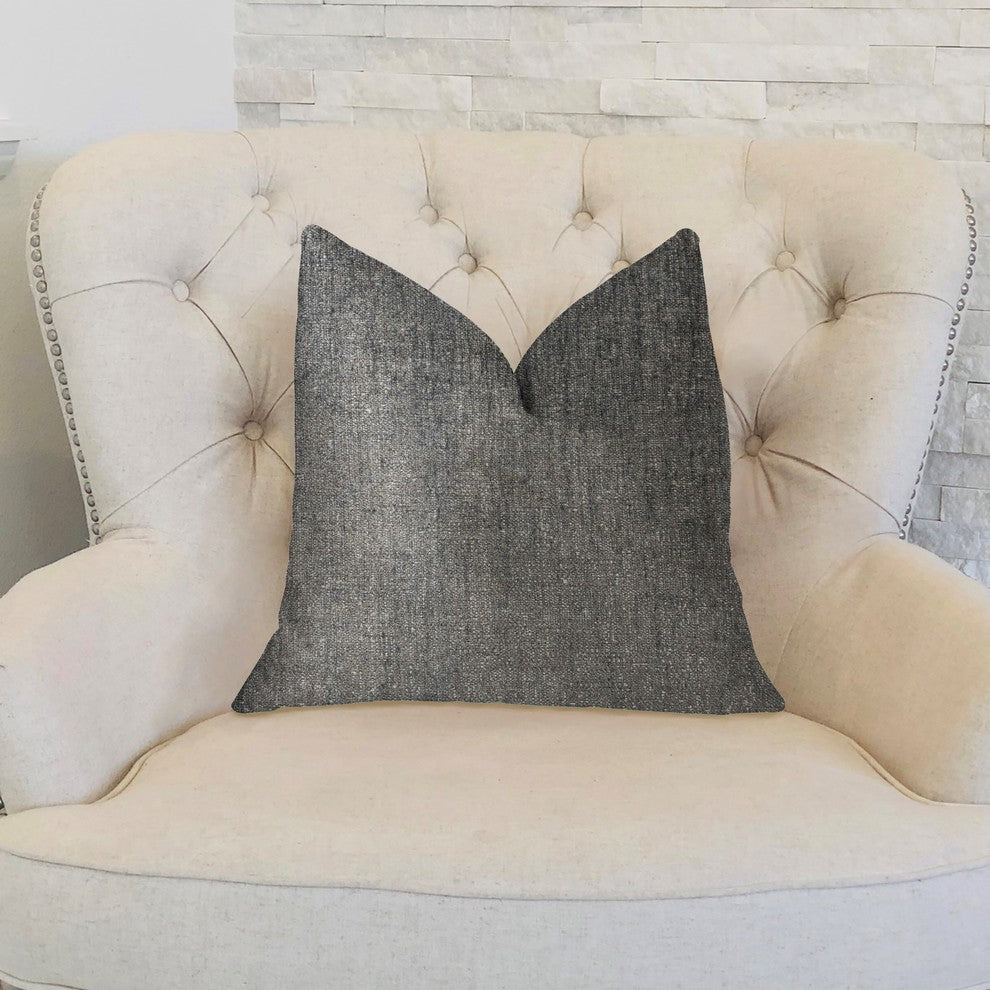 Cambridge Gray and Silver Luxury Throw Pillow, 20"x26" Standard