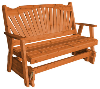 Cedar Fanback Glider, Cedar Stain, 4 Foot