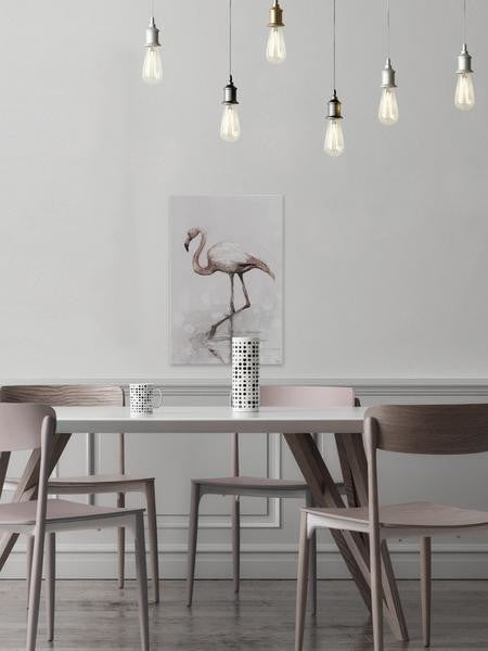 "Flamingo Splash" Painting Print on Wrapped Canvas, 16"x24"