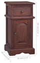 vidaXL Bedside Cabinet Classical Brown Solid Mahogany Wood