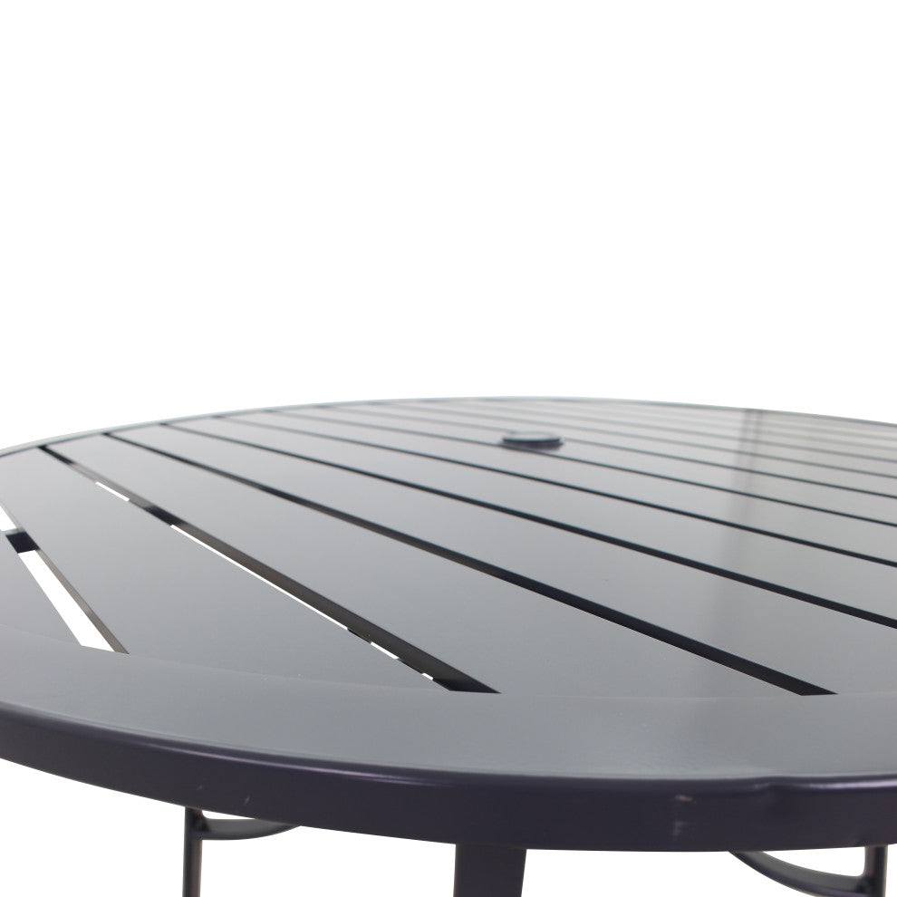 Courtyard Casual Santa Fe 5-Piece 48" Round Balcony Height Dining Set, Dark Gray