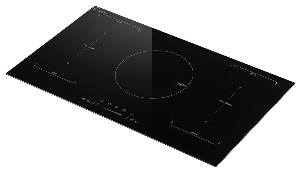 Built-in 36" 5 Elements Black Induction Cooktop Including Bridge Element