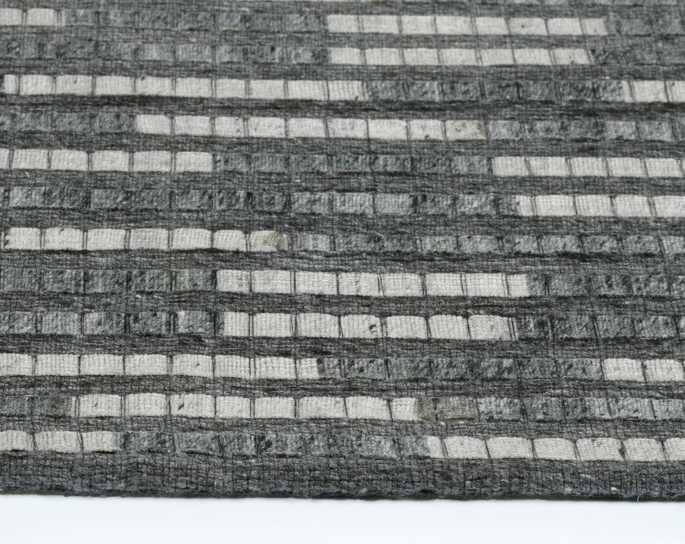 Kaleen Elegant Faux Cowhide Rug, Charcoal, 8''x10''