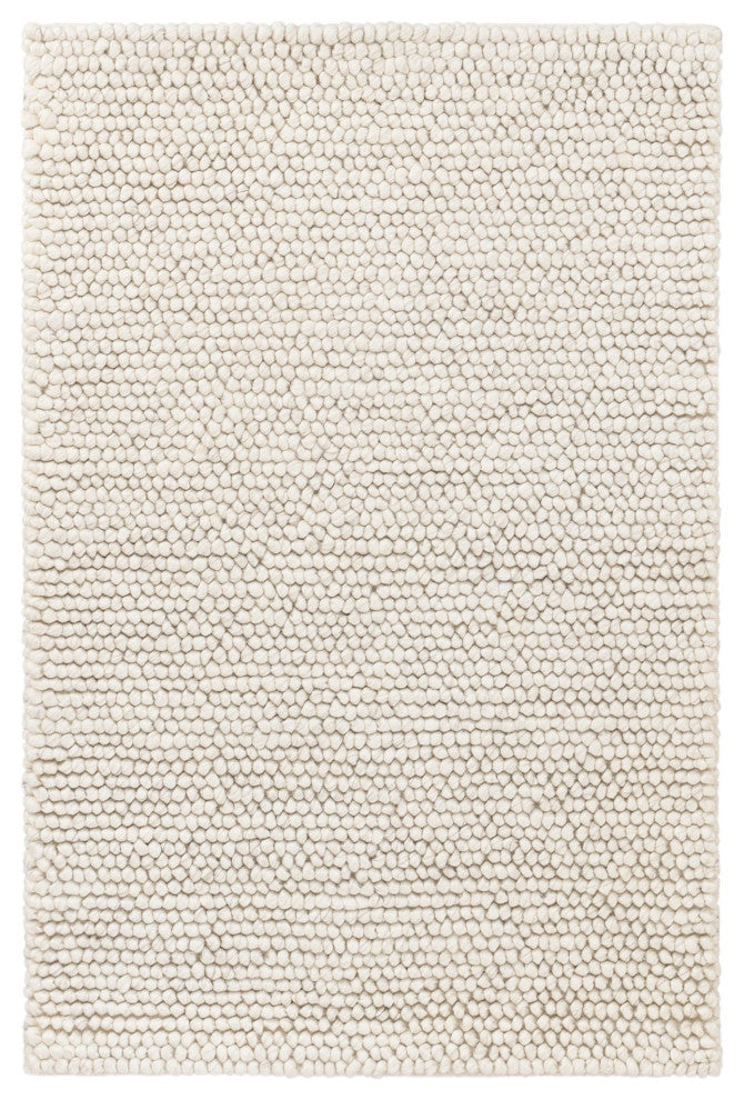 Dash & Albert Niels Ivory Handwoven Wool/Viscose Rug, Ivory, 8' x 10'