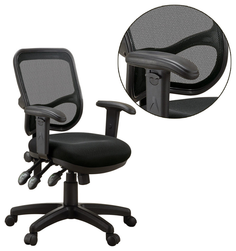 Adjustable Height Office Chair, Black
