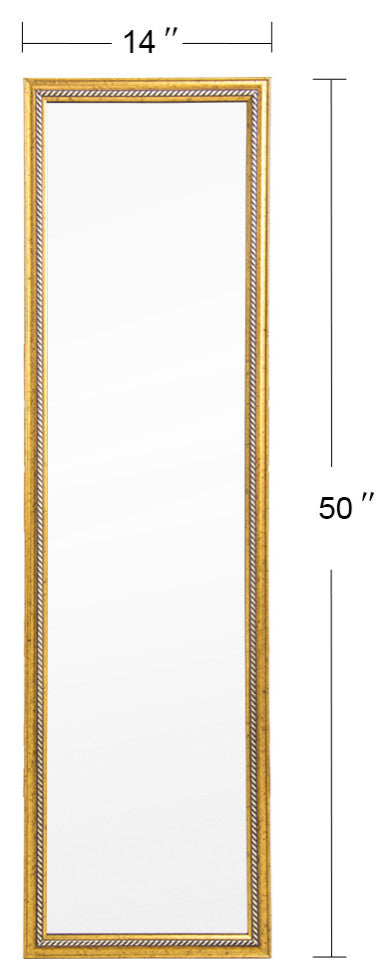 50" Lx14" W Rectangle Glass Framed Wall Mounted Bathroom Vanity Mirror