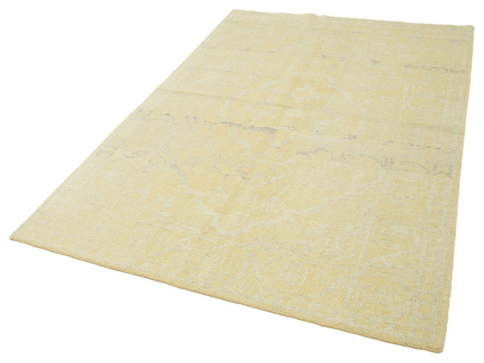 Rug N Carpet - Handwoven Oriental 5' 0" x 7' 10" Decorative Yellow Oushak Rug