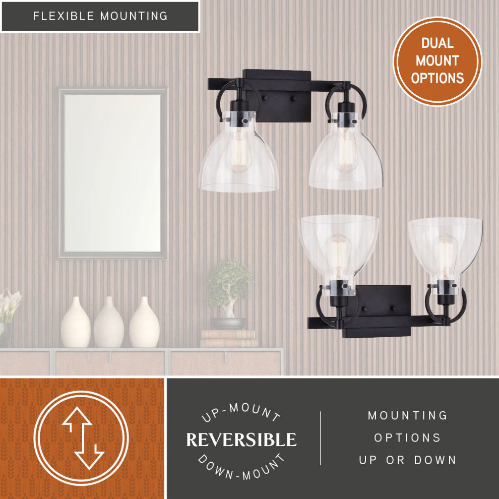 Ogden 1 Light Vanity Matte Black, Matte Black, 16.5-in W X 10-in H X 7.75-in D