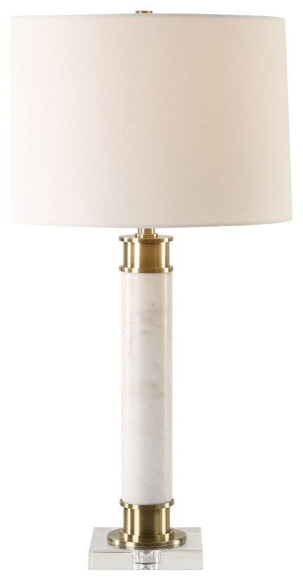Uttermost Plinth White Marble Table Lamp