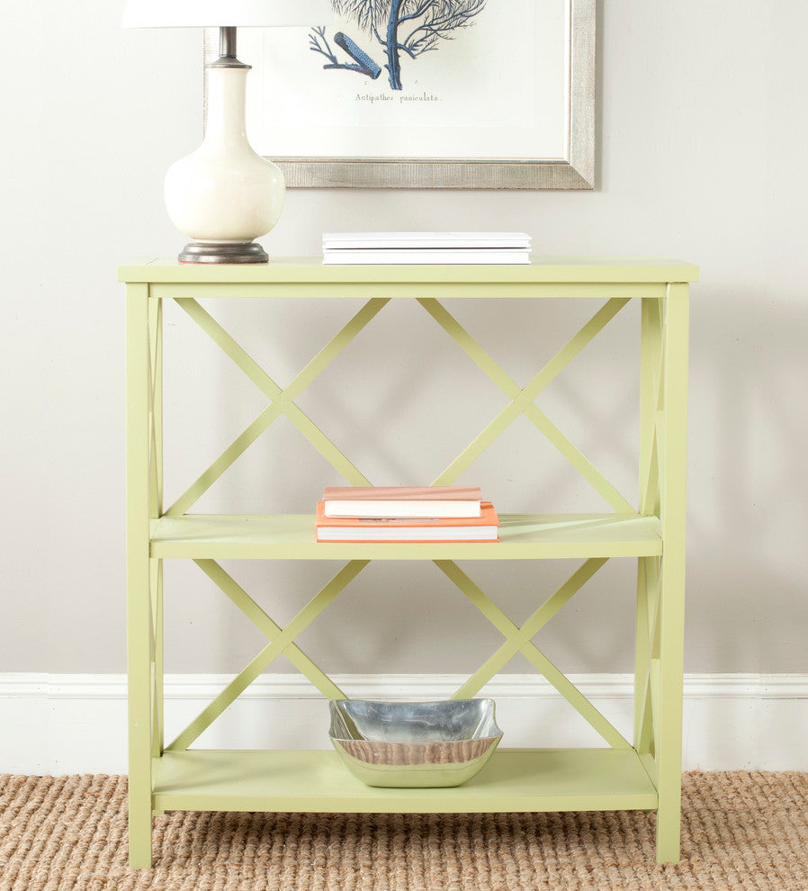 Safavieh Liam 2 Tier Open Bookcase, Split Pea