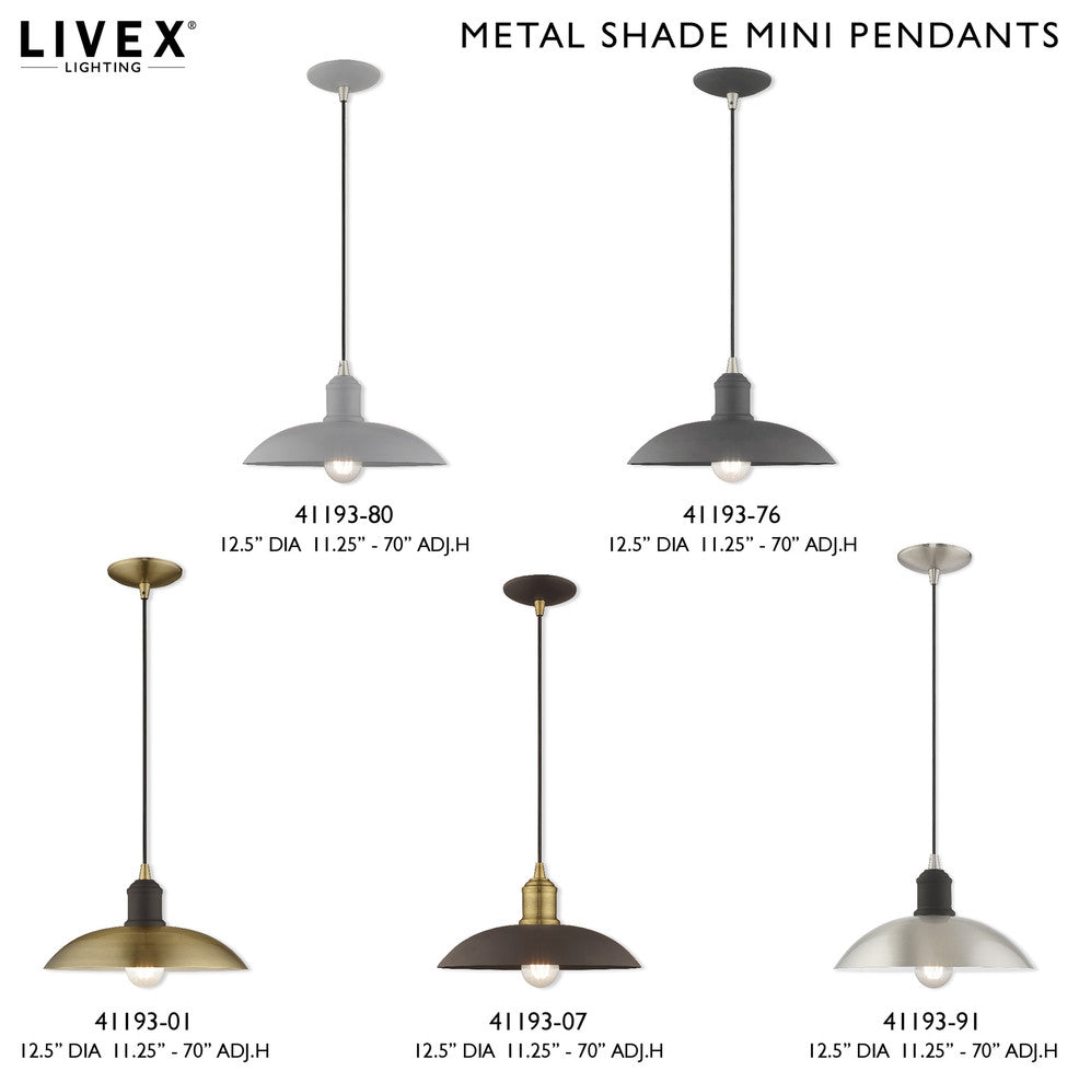 Livex Lighting Antique Brass 1-Light Mini Pendant