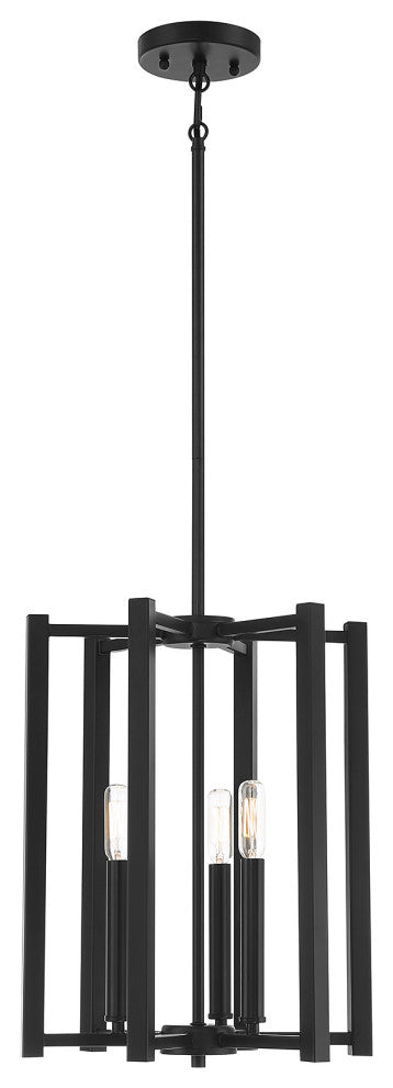 Benson 3-Light Matte Black Pendant