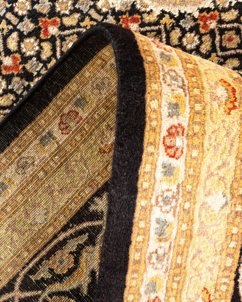 Trichur, One-of-a-Kind Hand-Knotted Area Rug Black, 8'1"x10'5"