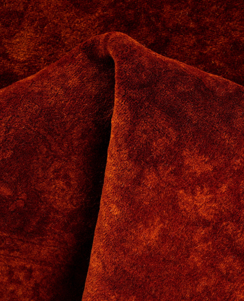 Overdyed One-of-a-Kind Hand-Knotted Area Rug Rust, 3' 1" x 4' 7"