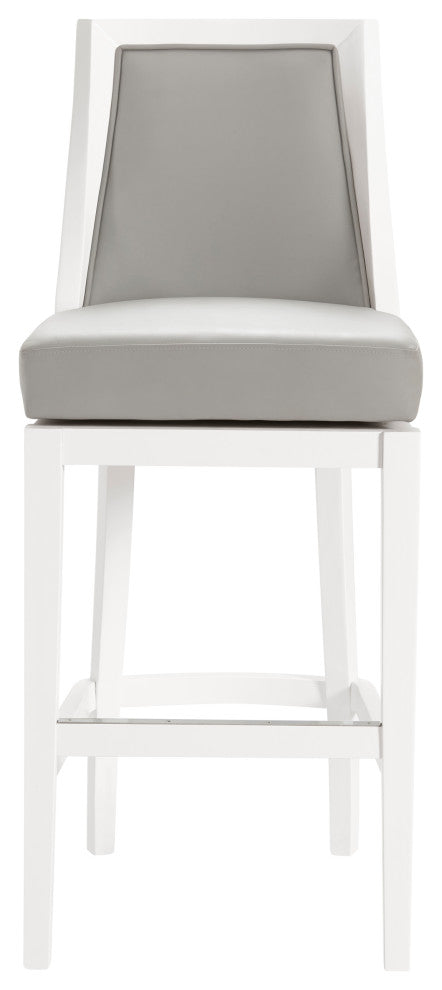 Ellie Bar Stool With Back, White, Bar Height