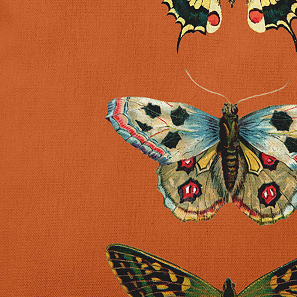 Butterflies Polyester Indoor Pillow, Perfect Orange, 14"x20"