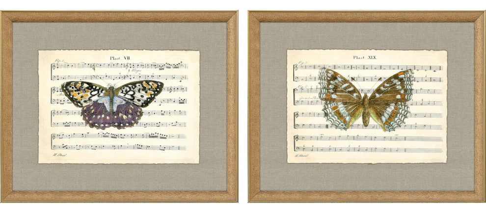 Musical Butterflies Artwork, 2-Piece Set