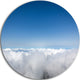 Aerial View Of Sky Over Clouds, Landscape Round Metal Wall Art, 23"