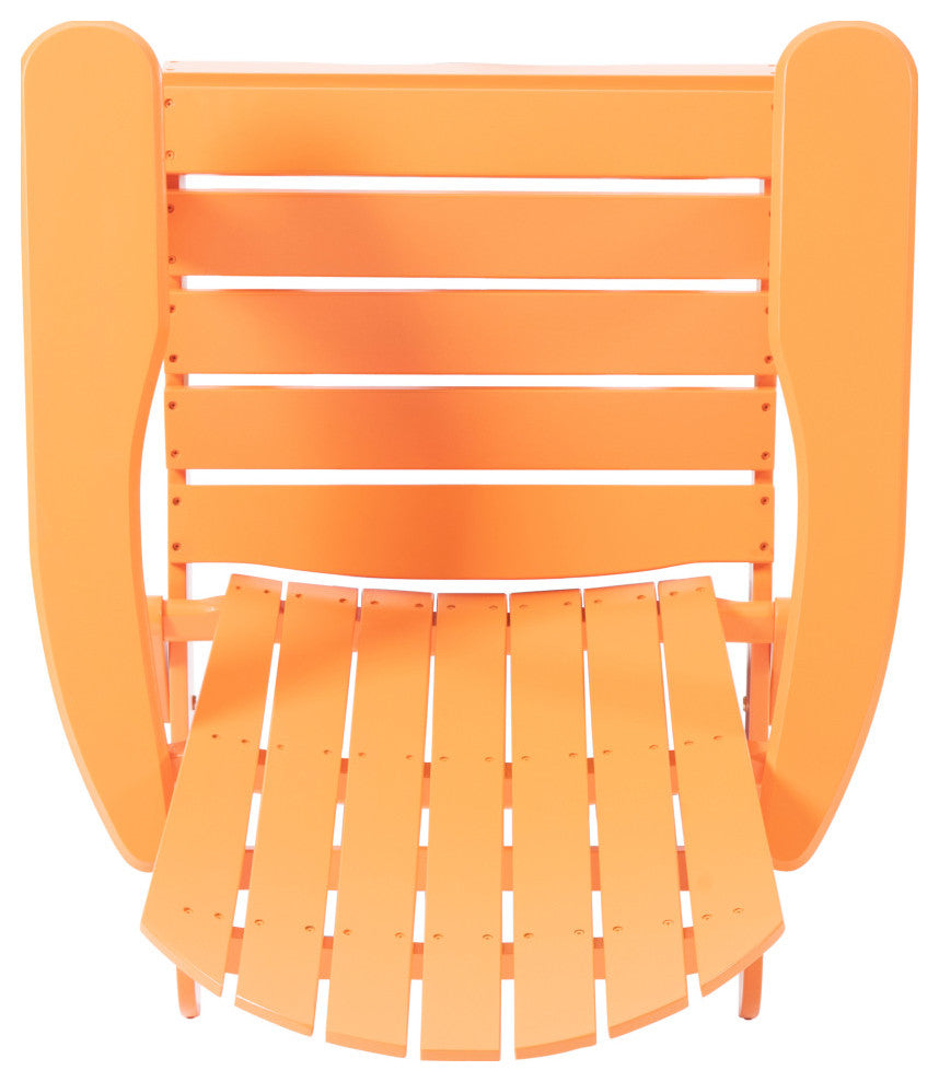 GDF Studio Milan Outdoor Rustic Acacia Wood Folding Adirondack Chair, Set of 2, Tangerine