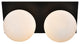 2 Light Black And Frosted White Bath Sconce