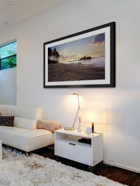 "Sunset Beach Walk" Framed Painting Print, 18"x12"