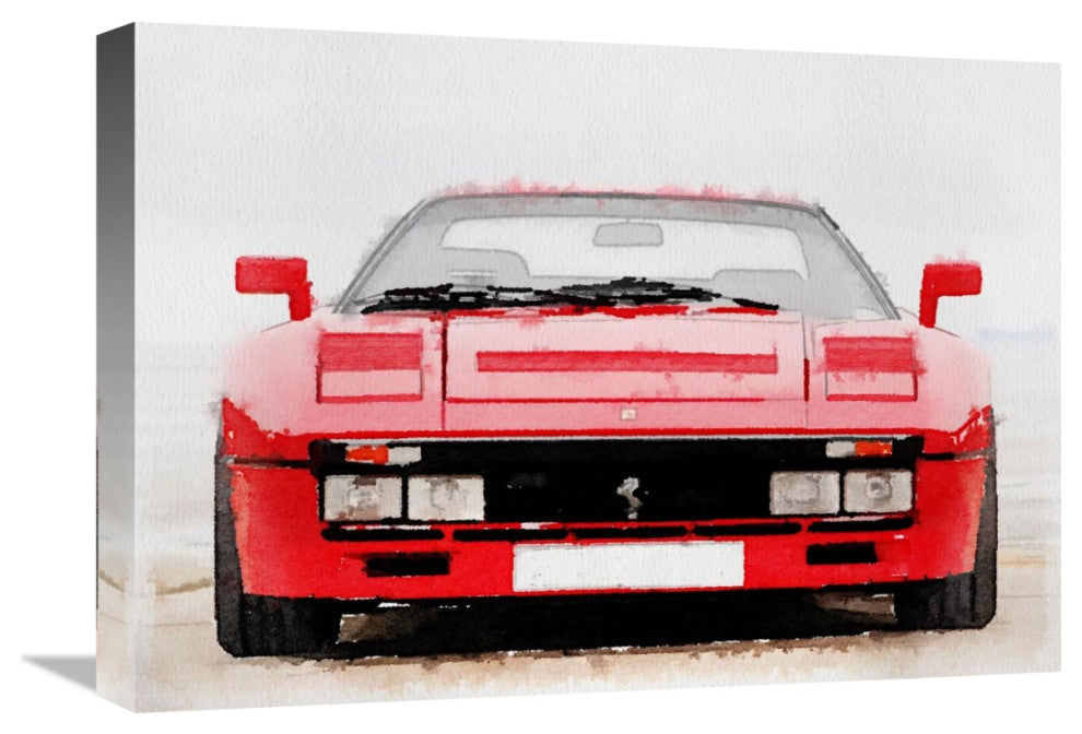 "1980 Ferrari 288 GTO Front Watercolor" Fine Art Print