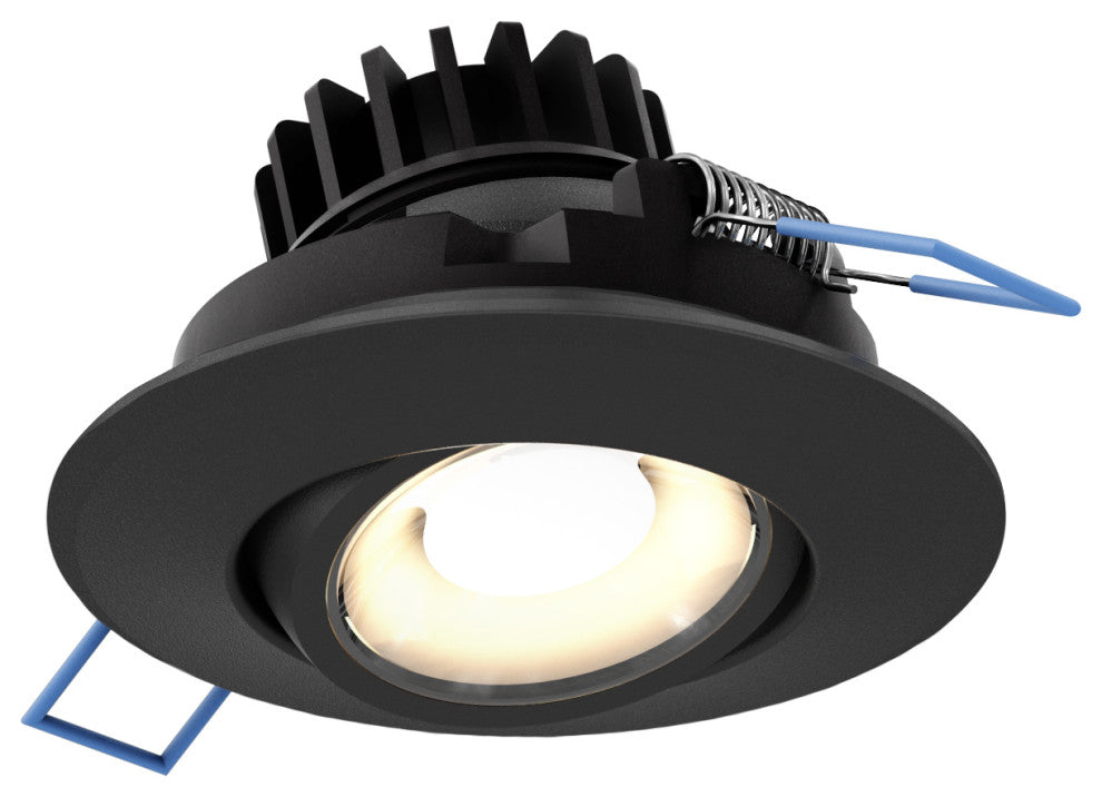 3" Round Recessed LED Gimbal Light, 5CCT, Black