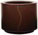 Taurus 21" Round Planter, Brown Leather