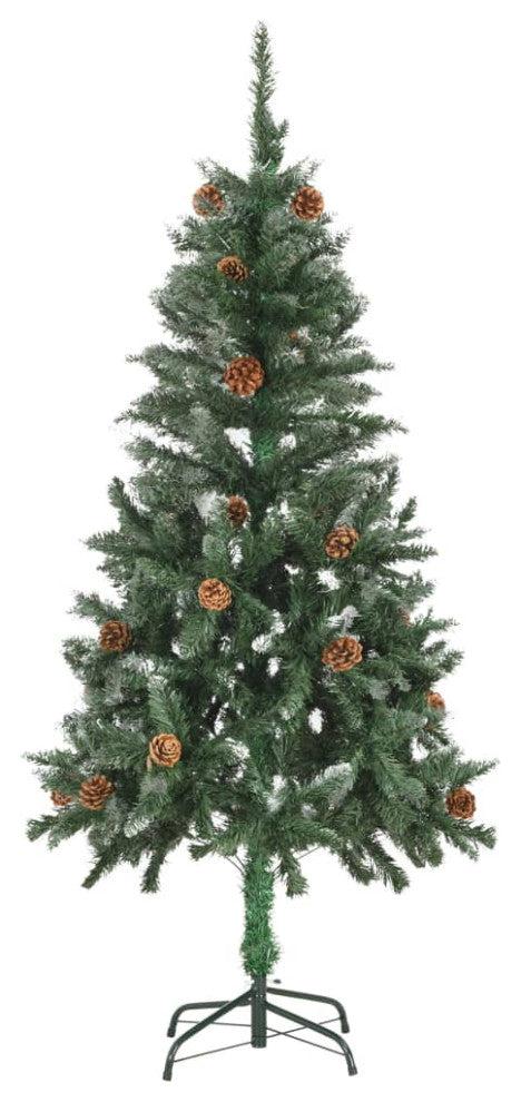 vidaXL Christmas Tree Decoration Artificial Xmas Tree with Pine Cones White