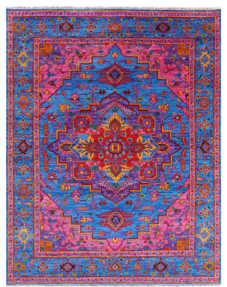8' 1" X 10' 1" Heriz Serapi Hand-Knotted Wool Rug - Q13702