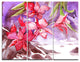"Red Orchid With Sea" Glossy Metal Wall Art, 3 Panels, 36"x28"