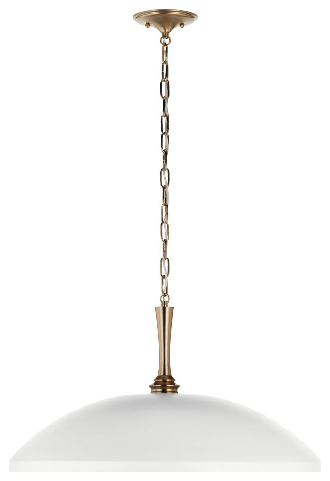 Delarosa 24" 1 Light Pendant, White and Champagne Bronze