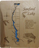 Sanford Lake, Michigan-Wood Lake Map, Small Standout