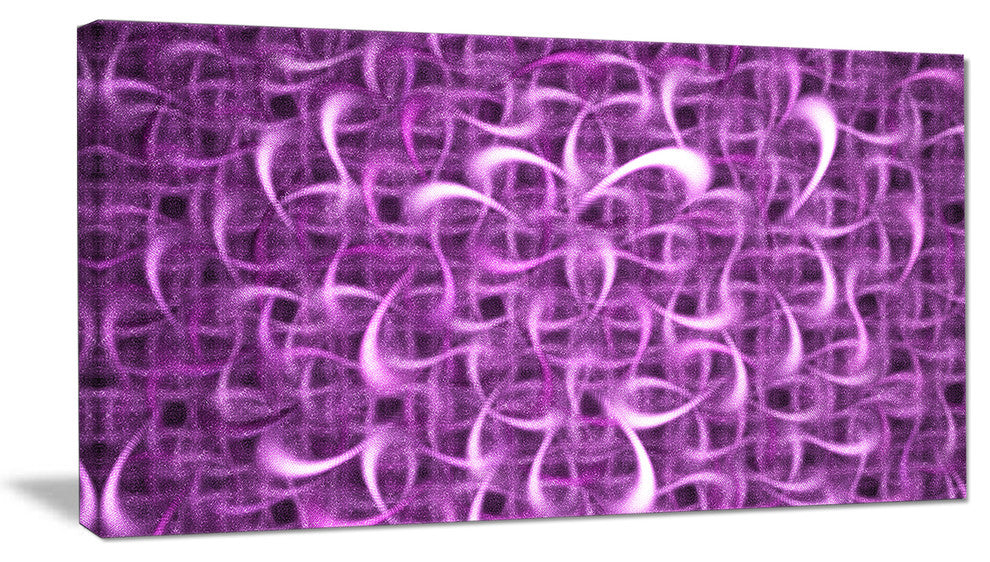 Purple Watercolor Fractal Pattern, Abstract Art on Canvas, 40x20