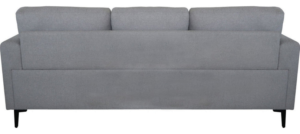 Benzara BM250321 Sofa With Fabric Upholstery and Sleek Metal Legs, Gray