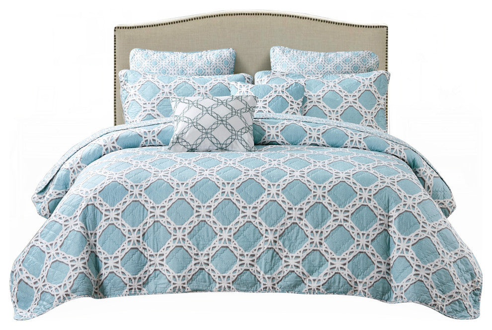 Monroe Quilted 7 Piece Bed Spread Set, Monroe, Queen