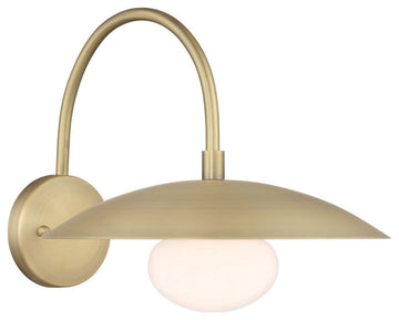 Declan Modern Disc Satin Brass 12" Wall Sconce Light