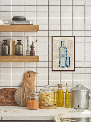 "Blue Vodka History" Framed Painting Print, 20"x30"