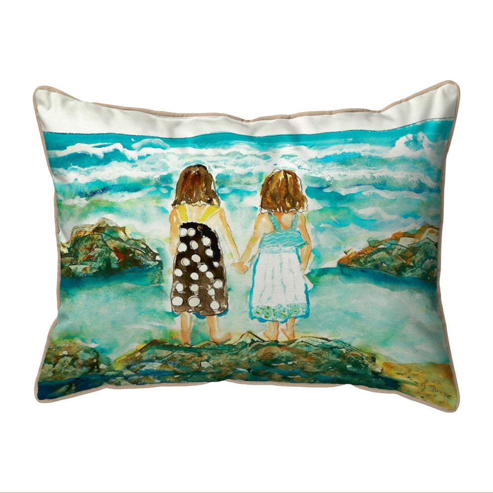 Twins on Rocks Large Indoor/Outdoor Pillow 16x20
