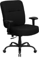400 lb. Rated Black Fabric Executive Swivel Chair with Adjustable Arms