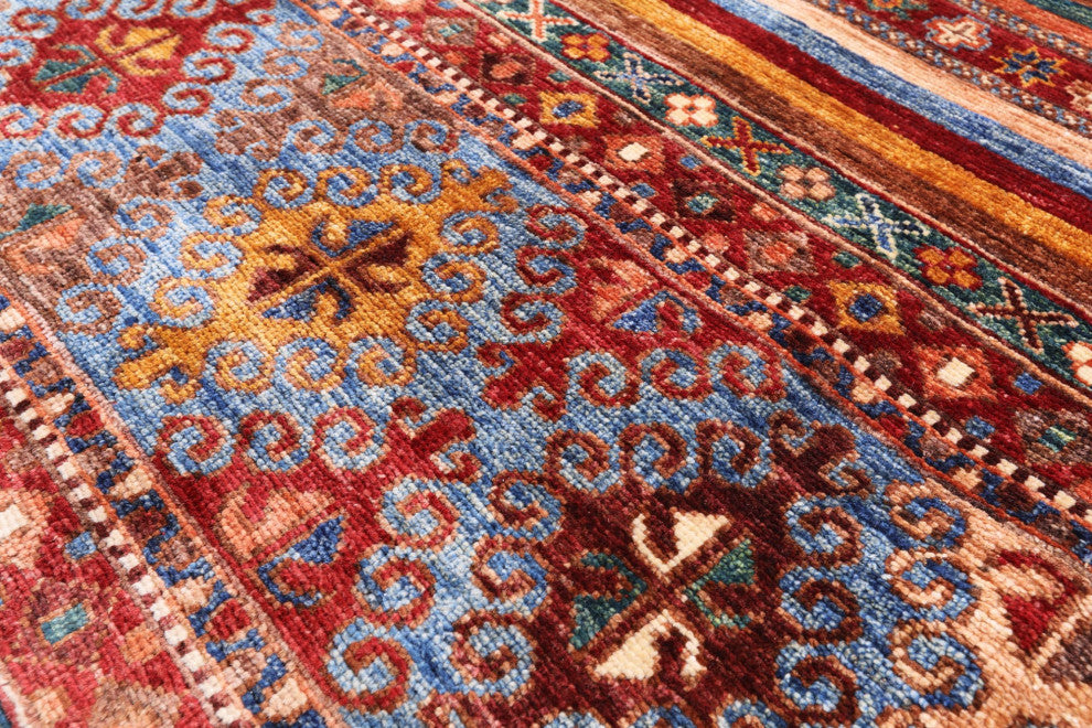 4' 0" X 5' 11" Super Kazak Khorjin Hand Knotted Rug Q5469