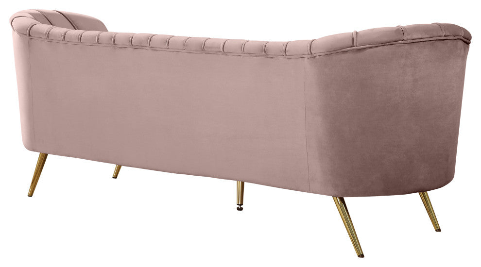 Margo Velvet Upholstered Set, Pink, Sofa